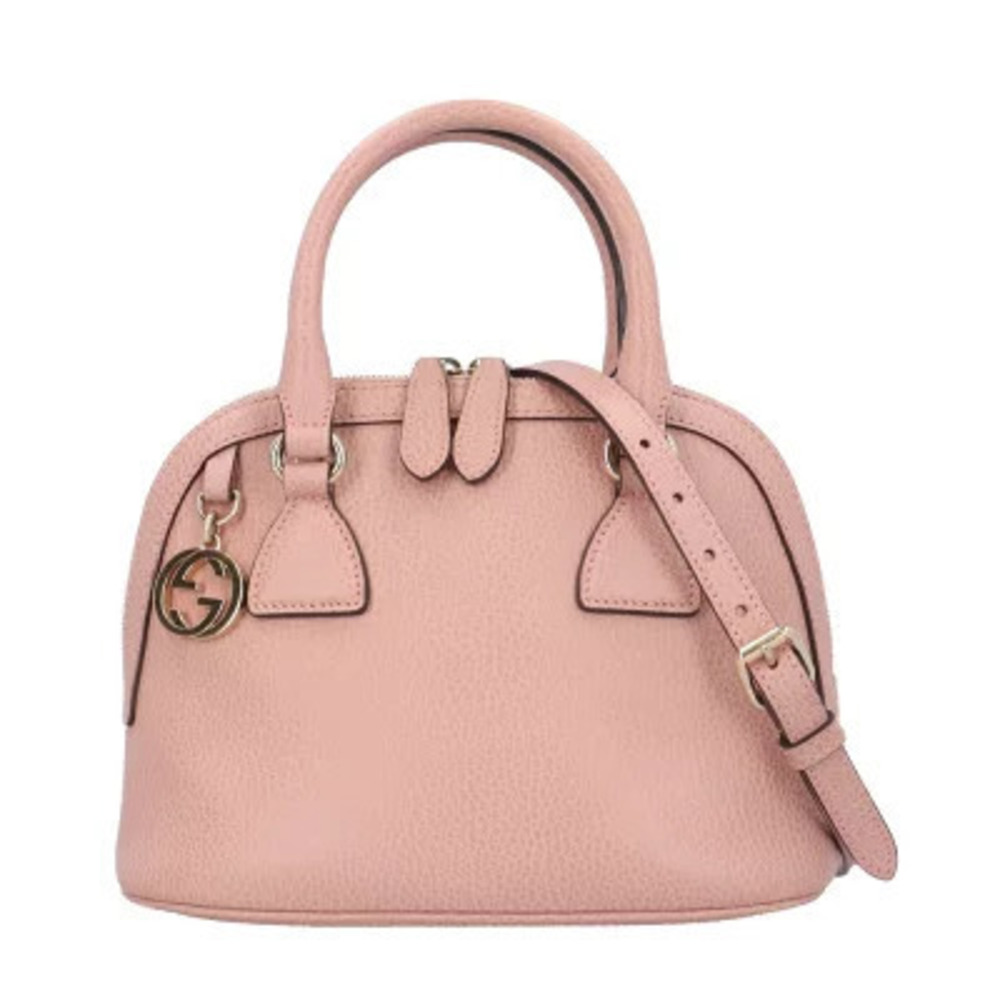 Gucci Interlocking Shoulder Bag Leather Pink